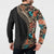 Hawaiian Hibiscus and Tropical Leaves Button Sweatshirt Patchwork Grunge Abstract and Tapa Tribal Pattern Half Style