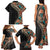 Hawaiian Hibiscus and Tropical Leaves Family Matching Tank Maxi Dress and Hawaiian Shirt Patchwork Grunge Abstract and Tapa Tribal Pattern Half Style