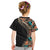 Hawaiian Hibiscus and Tropical Leaves Kid T Shirt Patchwork Grunge Abstract and Tapa Tribal Pattern Half Style