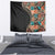 Hawaiian Hibiscus and Tropical Leaves Tapestry Patchwork Grunge Abstract and Tapa Tribal Pattern Half Style