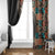 Hawaiian Hibiscus and Tropical Leaves Window Curtain Patchwork Grunge Abstract and Tapa Tribal Pattern Half Style