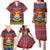 Kiribati Christmas Family Matching Puletasi Dress and Hawaiian Shirt Coat of Arms and Map Beautiful Merry Xmas Snowflake LT03 - Polynesian Pride