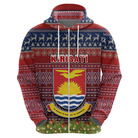 Personalised Kiribati Christmas Hoodie Coat of Arms and Map Beautiful Merry Xmas Snowflake LT03 - Polynesian Pride