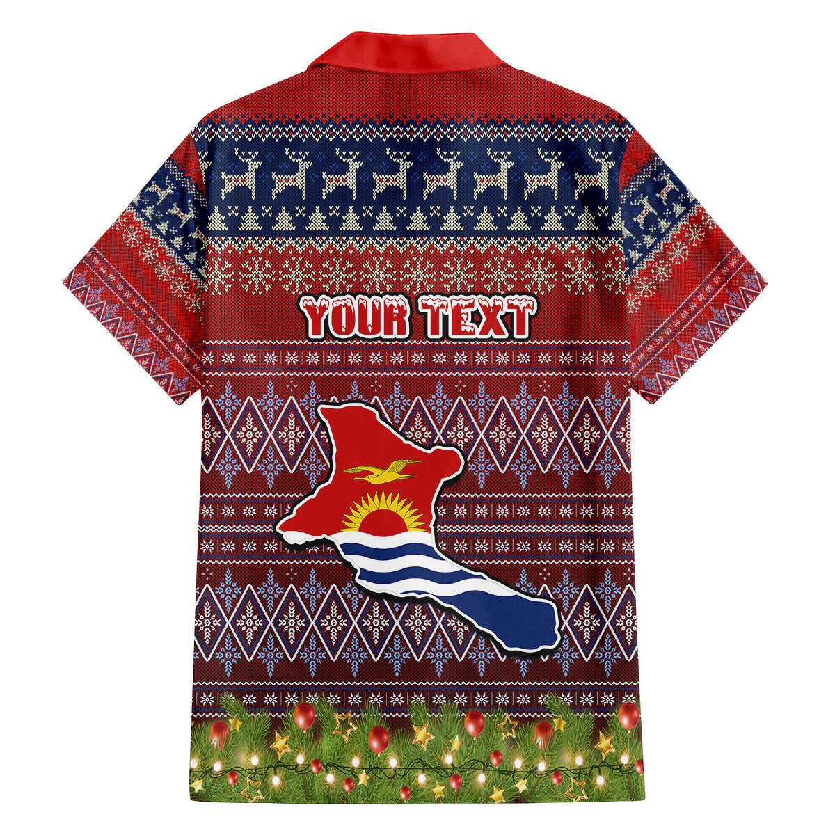 Personalised Kiribati Christmas Kid Hawaiian Shirt Coat of Arms and Map Beautiful Merry Xmas Snowflake LT03 - Polynesian Pride