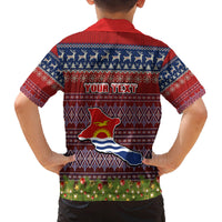 Personalised Kiribati Christmas Kid Hawaiian Shirt Coat of Arms and Map Beautiful Merry Xmas Snowflake LT03 - Polynesian Pride