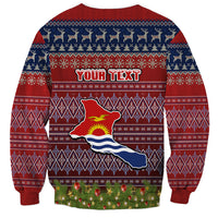 Personalised Kiribati Christmas Sweatshirt Coat of Arms and Map Beautiful Merry Xmas Snowflake LT03 - Polynesian Pride