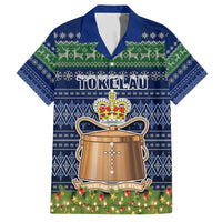 tokelau-christmas-family-matching-short-sleeve-bodycon-dress-and-hawaiian-shirt-coat-of-arms-and-map-beautiful-merry-xmas-snowflake