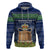 Tokelau Christmas Hoodie Coat of Arms and Map Beautiful Merry Xmas Snowflake LT03 Blue - Polynesian Pride