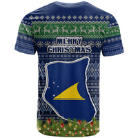 Tokelau Christmas T Shirt Coat of Arms and Map Beautiful Merry Xmas Snowflake LT03 - Polynesian Pride
