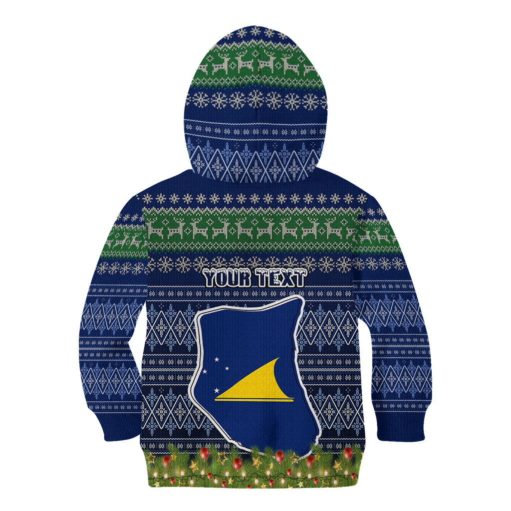 Personalised Tokelau Christmas Kid Hoodie Coat of Arms and Map Beautiful Merry Xmas Snowflake LT03 - Polynesian Pride
