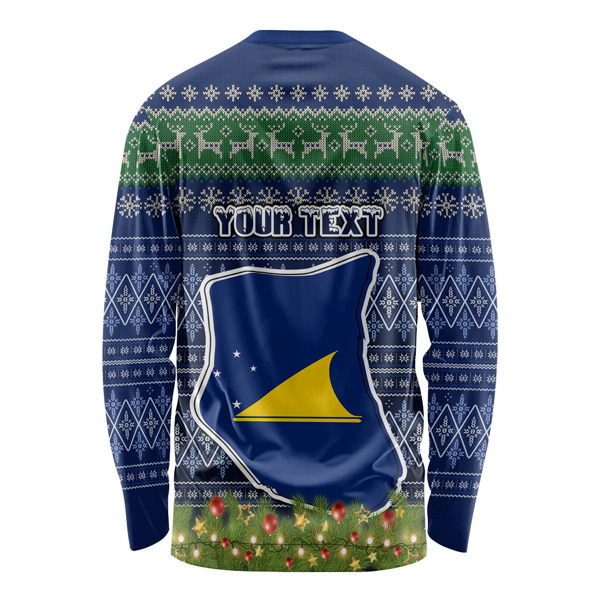 personalised-tokelau-christmas-long-sleeve-shirt-coat-of-arms-and-map-beautiful-merry-xmas-snowflake