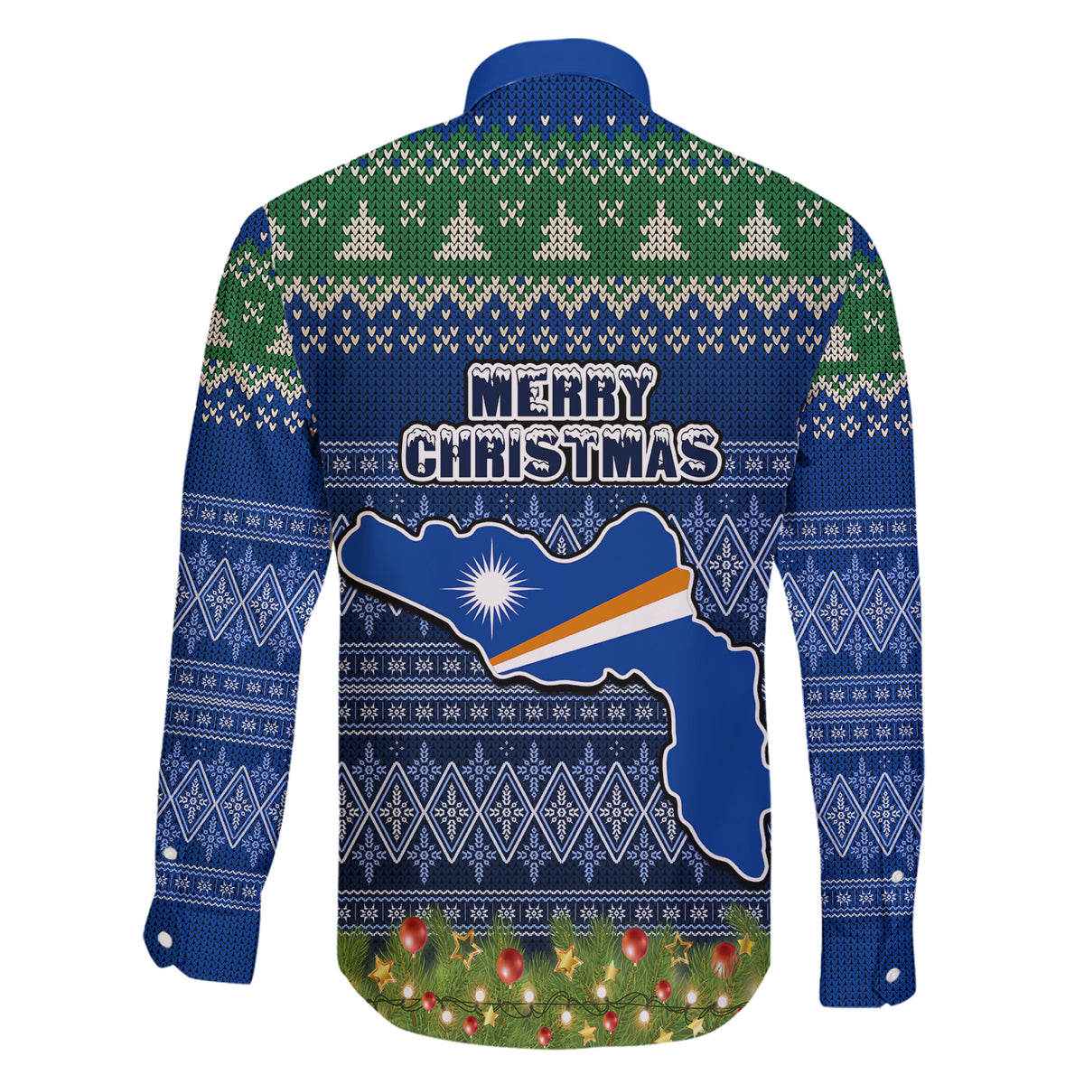 marshall-islands-christmas-family-matching-short-sleeve-bodycon-dress-and-hawaiian-shirt-coat-of-arms-and-map-beautiful-merry-xmas-snowflake