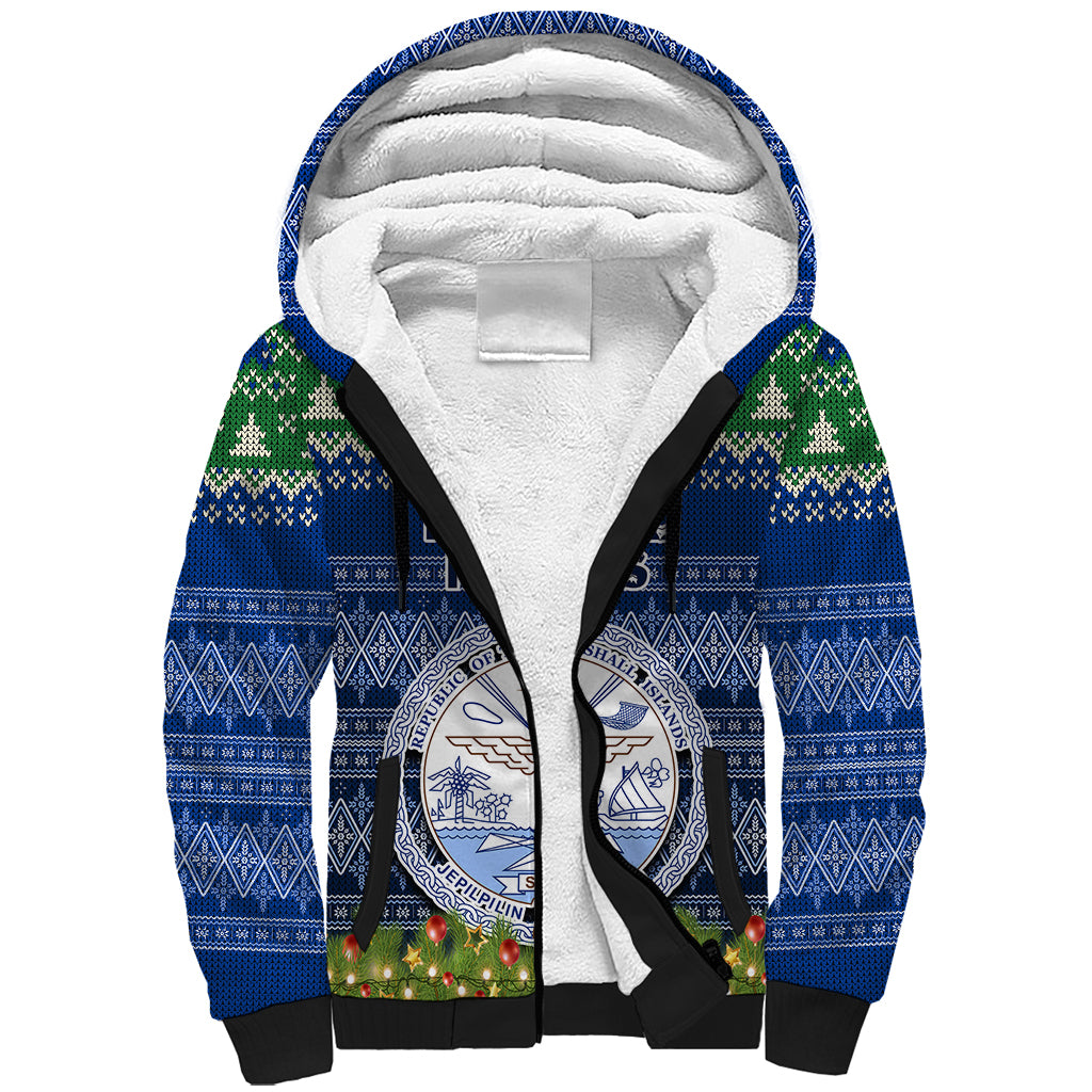 marshall-islands-christmas-sherpa-hoodie-coat-of-arms-and-map-beautiful-merry-xmas-snowflake