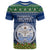 Marshall Islands Christmas T Shirt Coat of Arms and Map Beautiful Merry Xmas Snowflake LT03 Blue - Polynesian Pride