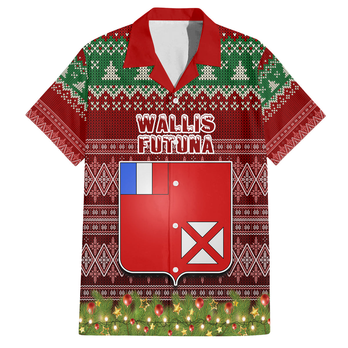 wallis-and-futuna-christmas-kid-hawaiian-shirt-coat-of-arms-and-map-beautiful-merry-xmas-snowflake