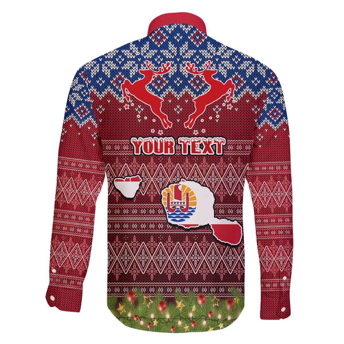 personalised-french-polynesia-christmas-family-matching-tank-maxi-dress-and-hawaiian-shirt-coat-of-arms-and-map-beautiful-merry-xmas-snowflake