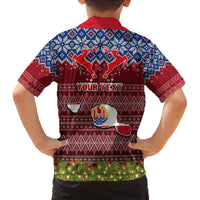 Personalised French Polynesia Christmas Kid Hawaiian Shirt Coat of Arms and Map Beautiful Merry Xmas Snowflake LT03 - Polynesian Pride