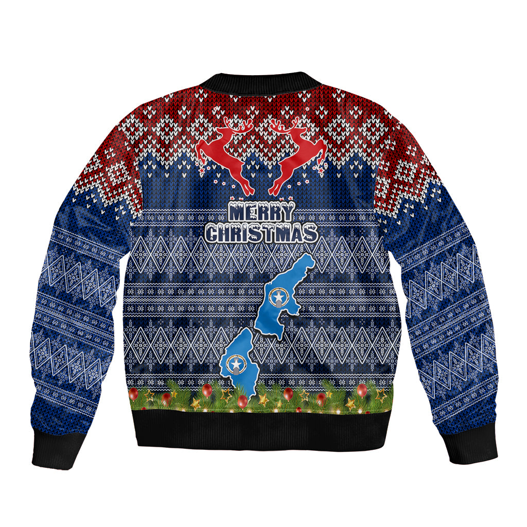 northern-mariana-islands-christmas-bomber-jacket-coat-of-arms-and-map-beautiful-merry-xmas-snowflake