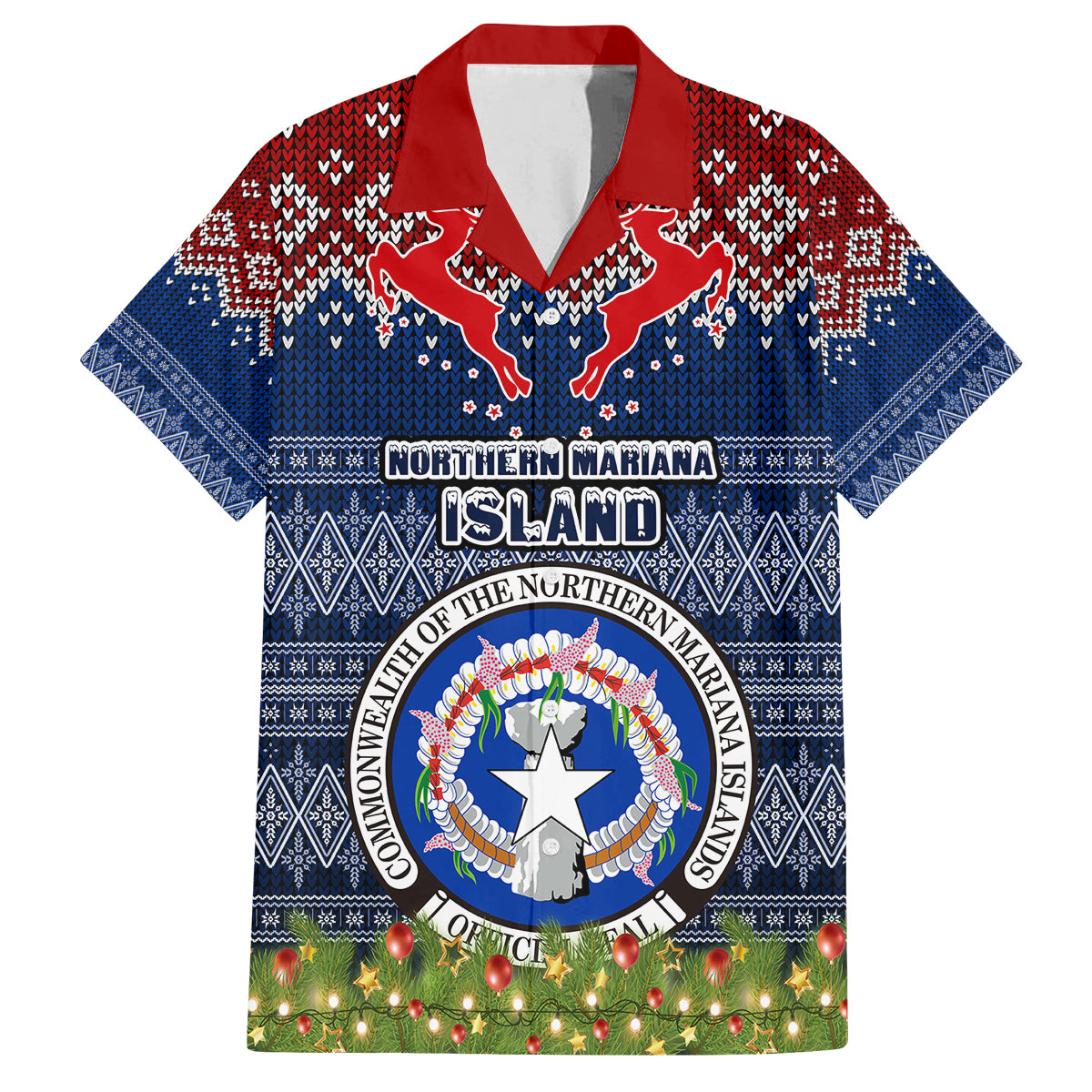 northern-mariana-islands-christmas-family-matching-off-shoulder-short-dress-and-hawaiian-shirt-coat-of-arms-and-map-beautiful-merry-xmas-snowflake