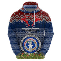 Northern Mariana Islands Christmas Hoodie Coat of Arms and Map Beautiful Merry Xmas Snowflake LT03 - Polynesian Pride