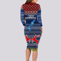 northern-mariana-islands-christmas-long-sleeve-bodycon-dress-coat-of-arms-and-map-beautiful-merry-xmas-snowflake