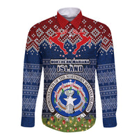 northern-mariana-islands-christmas-long-sleeve-button-shirt-coat-of-arms-and-map-beautiful-merry-xmas-snowflake