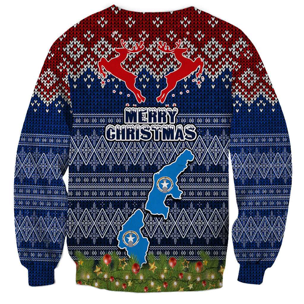 northern-mariana-islands-christmas-sweatshirt-coat-of-arms-and-map-beautiful-merry-xmas-snowflake