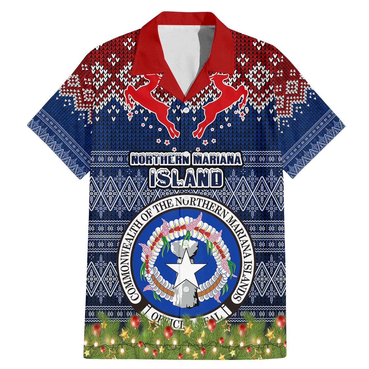 personalised-northern-mariana-islands-christmas-family-matching-mermaid-dress-and-hawaiian-shirt-coat-of-arms-and-map-beautiful-merry-xmas-snowflake