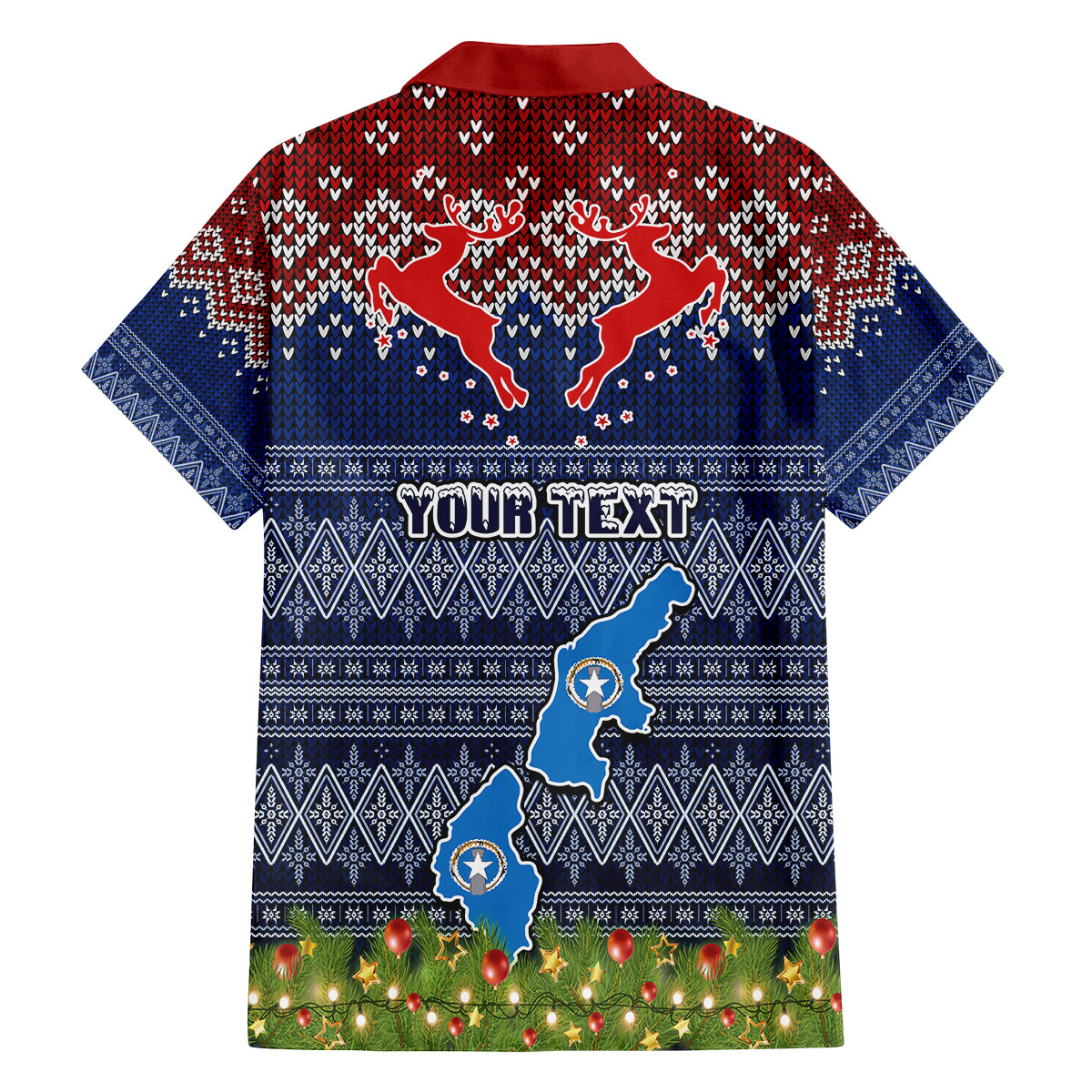 personalised-northern-mariana-islands-christmas-family-matching-off-shoulder-maxi-dress-and-hawaiian-shirt-coat-of-arms-and-map-beautiful-merry-xmas-snowflake