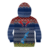 Personalised Northern Mariana Islands Christmas Kid Hoodie Coat of Arms and Map Beautiful Merry Xmas Snowflake LT03 - Polynesian Pride