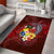 Tonga Humpback Whale Area Rug National Seal with Hibiscus and Polynesian Tattoo