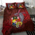 Tonga Humpback Whale Bedding Set National Seal with Hibiscus and Polynesian Tattoo