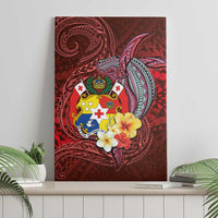Tonga Humpback Whale Canvas Wall Art National Seal with Hibiscus and Polynesian Tattoo LT03 - Polynesian Pride