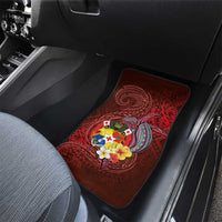 Tonga Humpback Whale Car Mats National Seal with Hibiscus and Polynesian Tattoo LT03 - Polynesian Pride