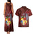 Tonga Humpback Whale Couples Matching Tank Maxi Dress and Hawaiian Shirt National Seal with Hibiscus and Polynesian Tattoo