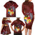 Tonga Humpback Whale Family Matching Long Sleeve Bodycon Dress and Hawaiian Shirt National Seal with Hibiscus and Polynesian Tattoo