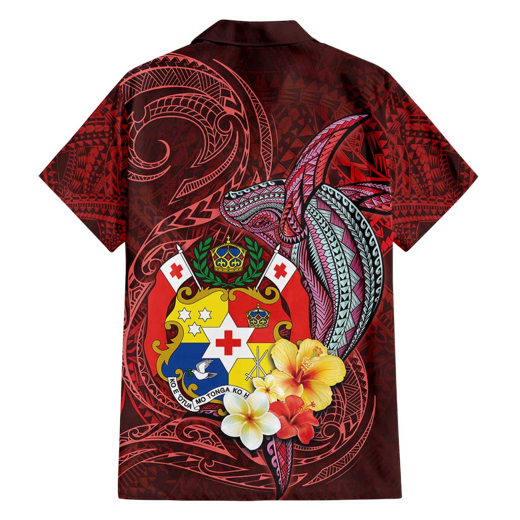 Tonga Humpback Whale Family Matching Summer Maxi Dress and Hawaiian Shirt National Seal with Hibiscus and Polynesian Tattoo