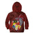 Tonga Humpback Whale Kid Hoodie National Seal with Hibiscus and Polynesian Tattoo