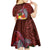 Tonga Humpback Whale Kid Short Sleeve Dress National Seal with Hibiscus and Polynesian Tattoo