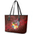 Tonga Humpback Whale Leather Tote Bag National Seal with Hibiscus and Polynesian Tattoo