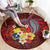 Tonga Humpback Whale Round Carpet National Seal with Hibiscus and Polynesian Tattoo