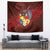 Tonga Humpback Whale Tapestry National Seal with Hibiscus and Polynesian Tattoo