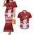 Palau Christmas Couples Matching Mermaid Dress and Hawaiian Shirt Snowman and Palau Coat of Arms Maori Tribal Xmas Style LT03 Red - Polynesian Pride