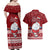 Palau Christmas Couples Matching Off Shoulder Maxi Dress and Hawaiian Shirt Snowman and Palau Coat of Arms Maori Tribal Xmas Style LT03 - Polynesian Pride