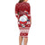 Palau Christmas Family Matching Long Sleeve Bodycon Dress and Hawaiian Shirt Snowman and Palau Coat of Arms Maori Tribal Xmas Style LT03 - Polynesian Pride