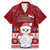 Palau Christmas Family Matching Mermaid Dress and Hawaiian Shirt Snowman and Palau Coat of Arms Maori Tribal Xmas Style LT03 Dad's Shirt - Short Sleeve Red - Polynesian Pride