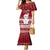 Palau Christmas Family Matching Mermaid Dress and Hawaiian Shirt Snowman and Palau Coat of Arms Maori Tribal Xmas Style LT03 Mom's Dress Red - Polynesian Pride