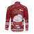 Palau Christmas Long Sleeve Button Shirt Snowman and Palau Coat of Arms Maori Tribal Xmas Style LT03 - Polynesian Pride