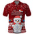 Palau Christmas Polo Shirt Snowman and Palau Coat of Arms Maori Tribal Xmas Style LT03 Red - Polynesian Pride