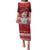 Palau Christmas Puletasi Snowman and Palau Coat of Arms Maori Tribal Xmas Style LT03 Long Dress Red - Polynesian Pride